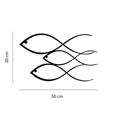 Homemania Wanddecoratie Vissen 50x30 Cm Staal Zwart - Afbeelding 11