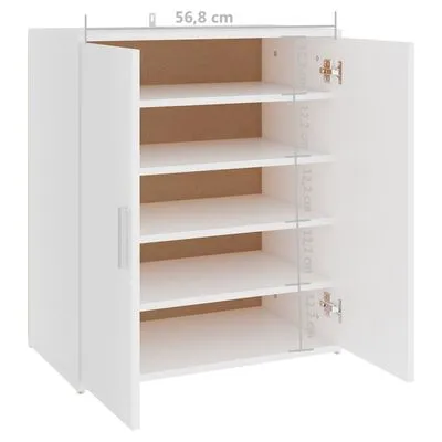 VidaXL Schoenenkast 60x35x70 Cm Spaanplaat Wit - Afbeelding 11