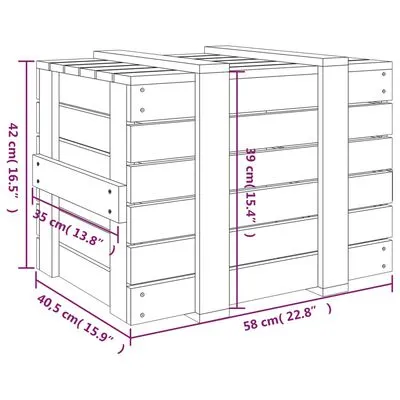 VidaXL Opbergbox 58x40,5x42 Cm Massief Grenenhout Honingbruin - Afbeelding 11