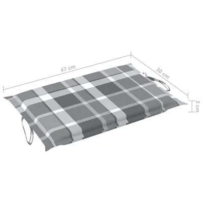 VidaXL Ligbedkussen Ruitpatroon 186x58x3 Cm Grijs - Afbeelding 13