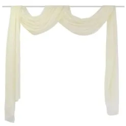 VIDAXL Overgordijn Doorschijnend Voile 140 X 600 Cm Crème