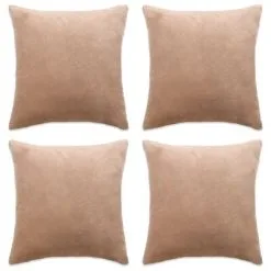 VidaXL Kussenhoezen 4 St 40x40 Cm Stof Beige