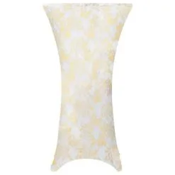 VidaXL 2 St Tafelhoezen Stretch 80 Cm Wit Met Gouden Opdruk