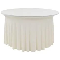 VidaXL 2 St Tafelhoezen Stretch Met Rok 180x74 Cm Crème