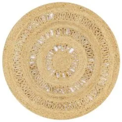 VidaXL Vloerkleed Handgemaakt 90 Cm Gevlochten Jute