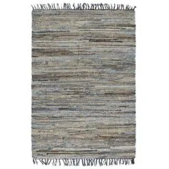 VidaXL Vloerkleed Chindi Handgeweven 120x170 Cm Denim Jute Meerkleurig