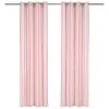 VidaXL Gordijnen Met Metalen Ringen 2 St Streep 140x225 Cm Katoen Roze