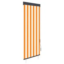 VidaXL Rolgordijn Voor Buiten 60x250 Cm Wit En Oranje