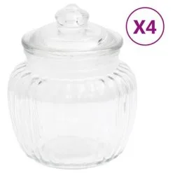 VidaXL Opbergpotten 4 St 500 Ml Glas