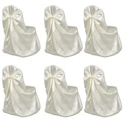 VIDAXL Bruiloft Stoelhoes Crème (6 Stuks)