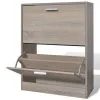 VidaXL Schoenenkast Met 2 Vakken Eiken-look Hout