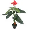 VidaXL Kunst Anthurium Plant Met Pot 90 Cm Rood En Geel