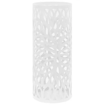 VidaXL Parapluhouder Bladeren Staal Wit