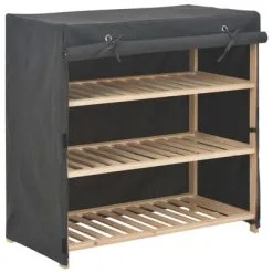VidaXL Schoenenkast Met Hoes 79x40x80 Cm Stof Grijs