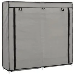 VidaXL Schoenenkast Met Hoes 115x28x110 Cm Stof Grijs
