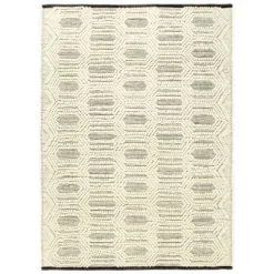 VidaXL Vloerkleed Handgeweven 80x150 Cm Wol Wit En Zwart