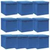 VidaXL Opbergboxen Met Deksel 10 St 32x32x32 Cm Stof Blauw