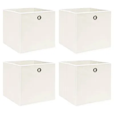 VidaXL Opbergboxen 4 St 32x32x32 Cm Stof Wit