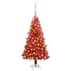 VidaXL Kunstkerstboom Met LED's En Kerstballen 120 Cm PVC Rood