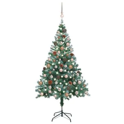 VidaXL Kunstkerstboom Met LED's, Kerstballen En Dennenappels 150 Cm