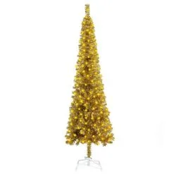 VidaXL Kerstboom Met LED's Smal 120 Cm Goudkleurig