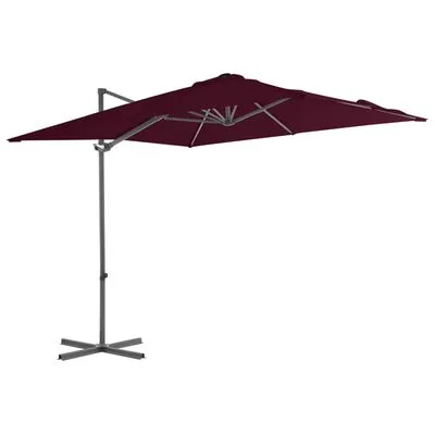 VidaXL Zweefparasol Met Stalen Paal 250x250 Cm Bordeauxrood