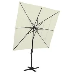 VidaXL Parasol 4-laags Met Aluminium Paal 250x250 Cm Zandkleurig