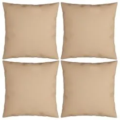 VidaXL Sierkussens 4 St 50x50 Cm Stof Beige