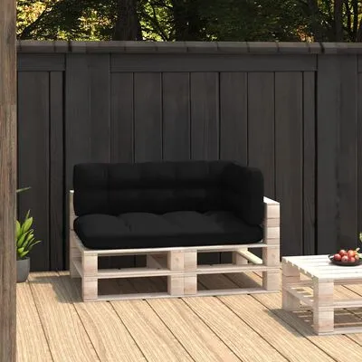 VidaXL Bankkussens Pallet 3 St Zwart - Afbeelding 2