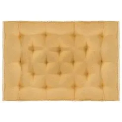 VidaXL Bankkussen Pallet 120x80x10 Cm Geel