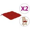 VidaXL Stoelkussens 2 St 40x40x7 Cm Stof Rood