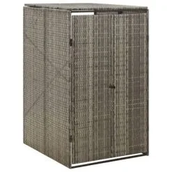 VidaXL Containerberging Enkel 70x80x117 Cm Poly Rattan Grijs