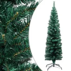 VidaXL Kunstkerstboom Met Standaard Smal 150 Cm PVC Groen