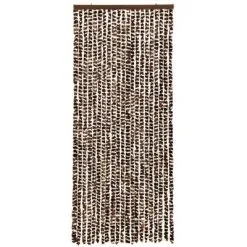 VidaXL Vliegengordijn 56x185 Cm Chenille Bruin En Wit