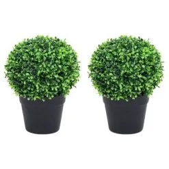 VidaXL Kunstplanten Met Pot 2 St Buxus Bolvorming 32 Cm Groen