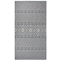 VidaXL Buitenkleed Met Patroon Platgeweven 80x150 Cm Blauw