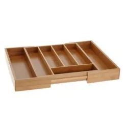 Excellent Houseware Bestekbak Verlengbaar Bamboe