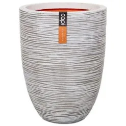 Capi Bloempot Nature Rib Elegant Laag 36x47 Cm Ivoorkleurig KOFI782