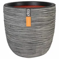 Capi Bloempot Nature Rib 35x34 Cm Antraciet KOFZ932