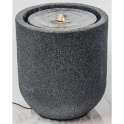HEISSNER Terrasfontein Met LED Cilinder 41x41x45 Cm Zwart