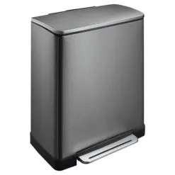 EKO Pedaalemmer E-Cube 28 L+18 L Staalkleurig