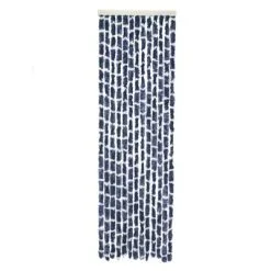 Travellife Vliegengordijn Chenille Stripe 185x56 Cm Blauw En Wit