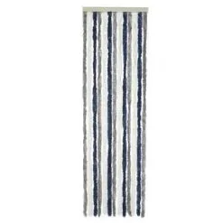 Travellife Vliegengordijn Chenille 185x56 Cm Grijs, Wit En Blauw