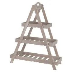 ProGarden Etagère 3-laags Driehoek Hout Beige