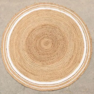 Dutch-lifestyle Dutch Lifestyle Vloerkleed Jaipur Classic Rond 150 Cm Naturel En Crème
