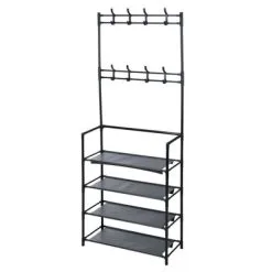 Storage Solutions Kledingrek Met 4 Schappen 60x26x155 Cm