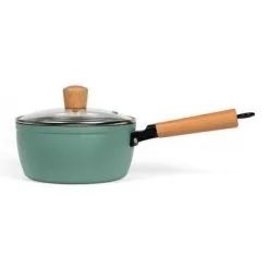 Livoo Steelpan Met Houten Handvat 18 Cm Groen