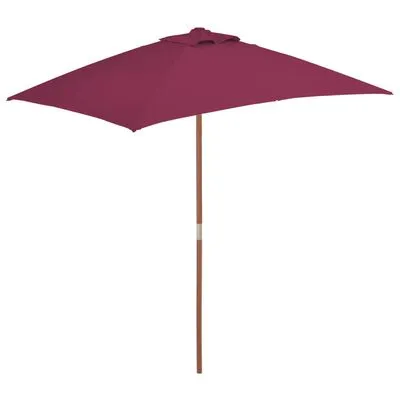 VidaXL Parasol Met Houten Paal 150x200 Cm Bordeauxrood