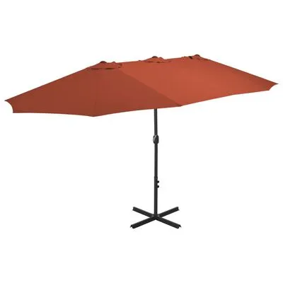 VidaXL Parasol Met Aluminium Paal 460x270 Cm Terracotta