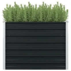 VidaXL Plantenbak Verhoogd 100x100x77 Cm Gegalvaniseerd Staal Antraciet